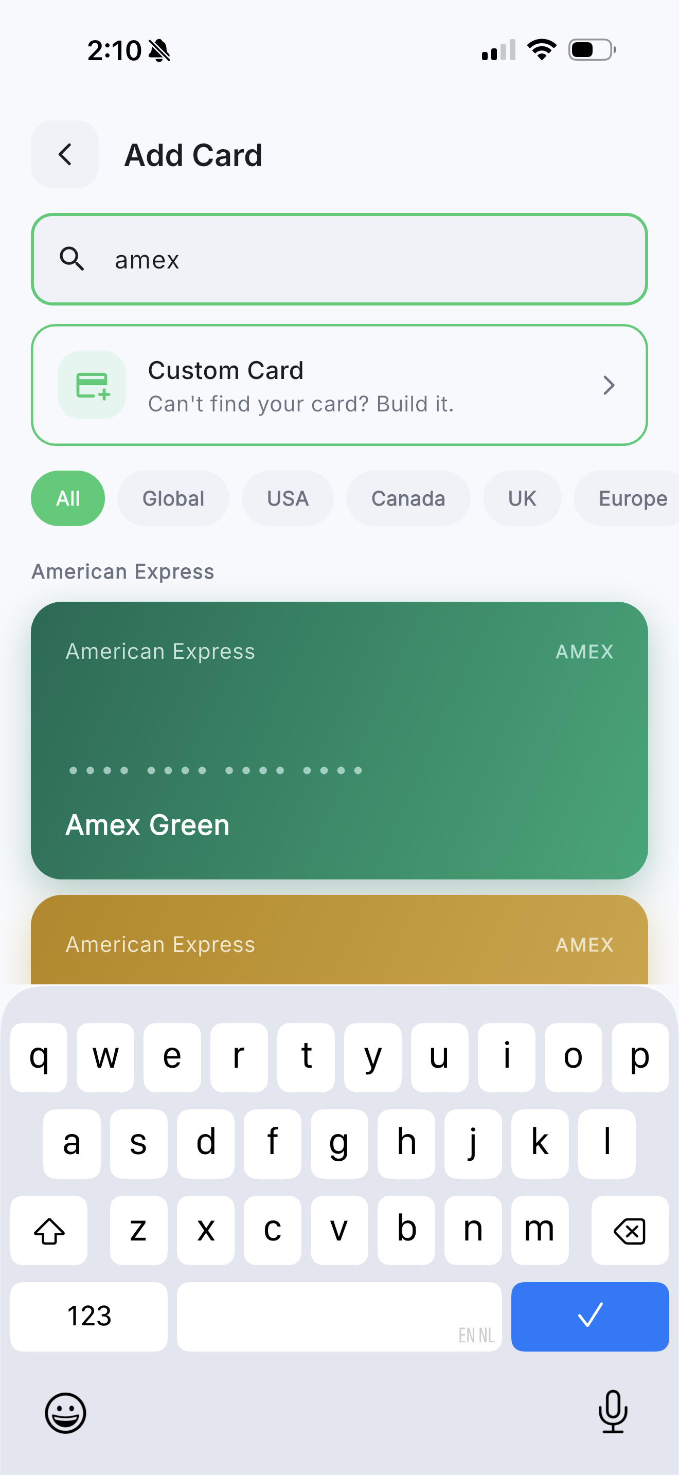 Search Cards